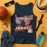 Christians Stand With Israel Amercan Flag Patriotic Tank Top thumb 4