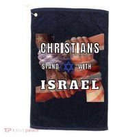Christians Stand With Israel Amercan Flag Patriotic Golf Towel thumb 0