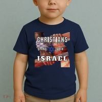 Christians Stand With Israel Amercan Flag Patriotic Toddler T-Shirt thumb 2