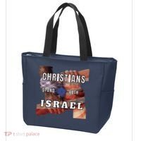 Christians Stand With Israel Amercan Flag Patriotic Tote Bag thumb 3