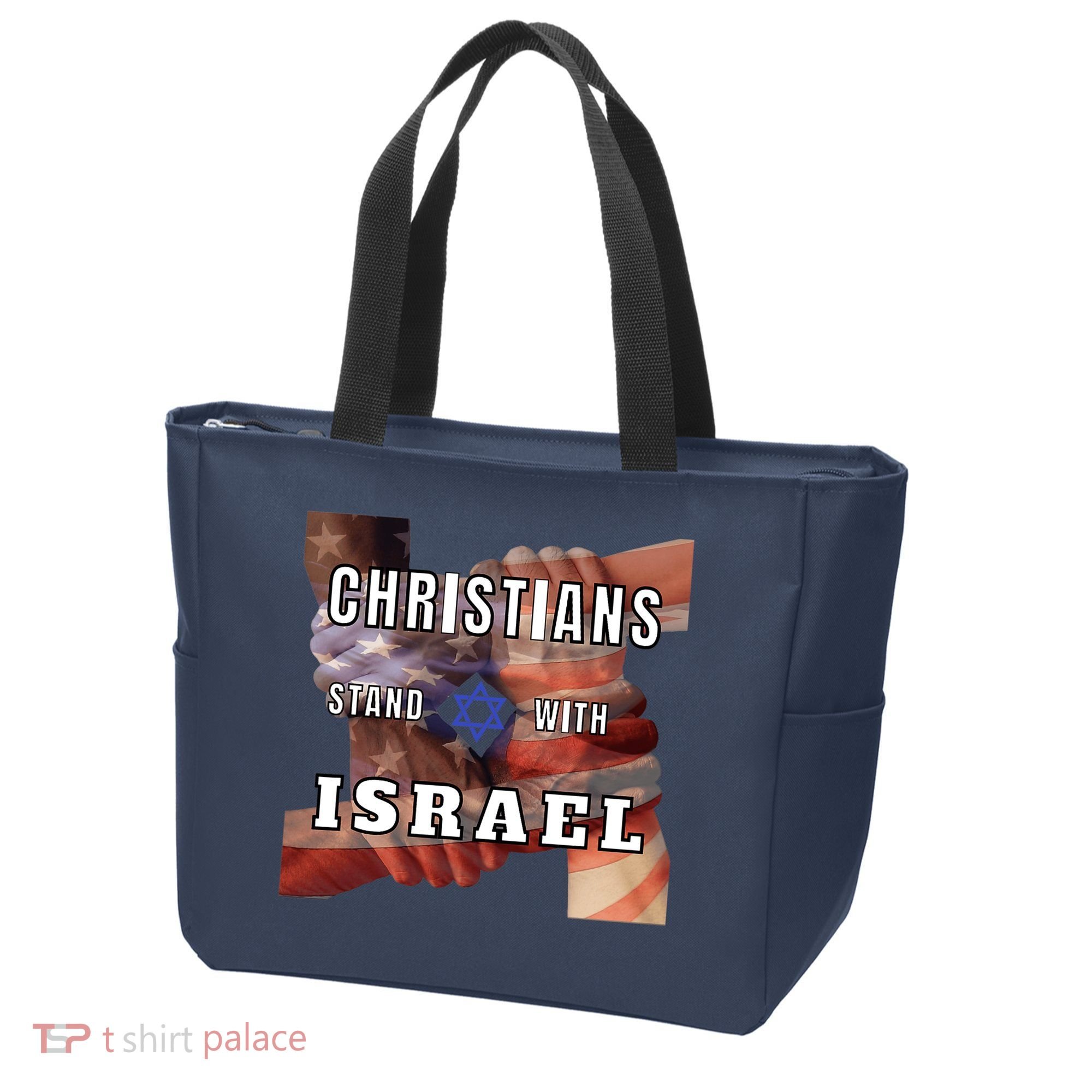 Christians Stand With Israel Amercan Flag Patriotic Tote Bag