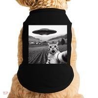 Cat Selfie With Alien Ufo Funny Cat Gifts Doggie Tank thumb 0