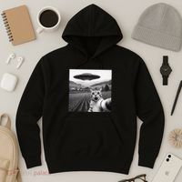 Cat Selfie With Alien Ufo Funny Cat Gifts Hoodie thumb 3
