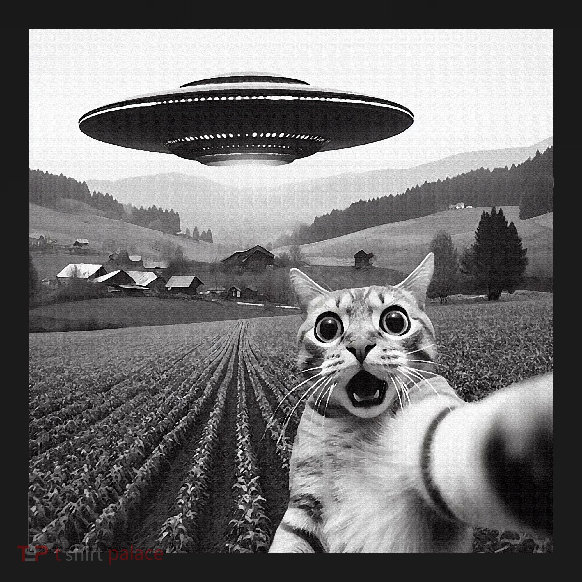 Cat Selfie With Alien Ufo Funny Cat Gifts Women's Hoodie