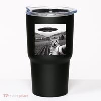 Cat Selfie With Alien Ufo Funny Cat Gifts Tumbler thumb 0