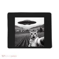 Cat Selfie With Alien Ufo Funny Cat Gifts Mousepad thumb 0