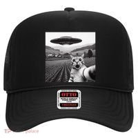 Cat Selfie With Alien Ufo Funny Cat Gifts Hat thumb 0