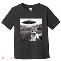 Cat Selfie With Alien Ufo Funny Cat Gifts Toddler T-Shirt thumb 0