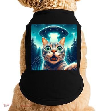 Cat Selfie With Ufo Cat Lover Meme Doggie Tank