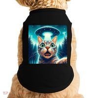 Cat Selfie With Ufo Cat Lover Meme Doggie Tank thumb 0