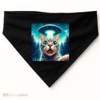 Cat Selfie With Ufo Cat Lover Meme USA-Made Doggie Bandana thumb 0