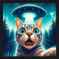 Cat Selfie With Ufo Cat Lover Meme Hoodie thumb 7