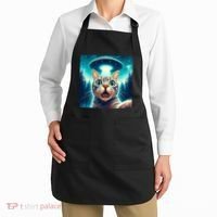 Cat Selfie With Ufo Cat Lover Meme Apron thumb 2