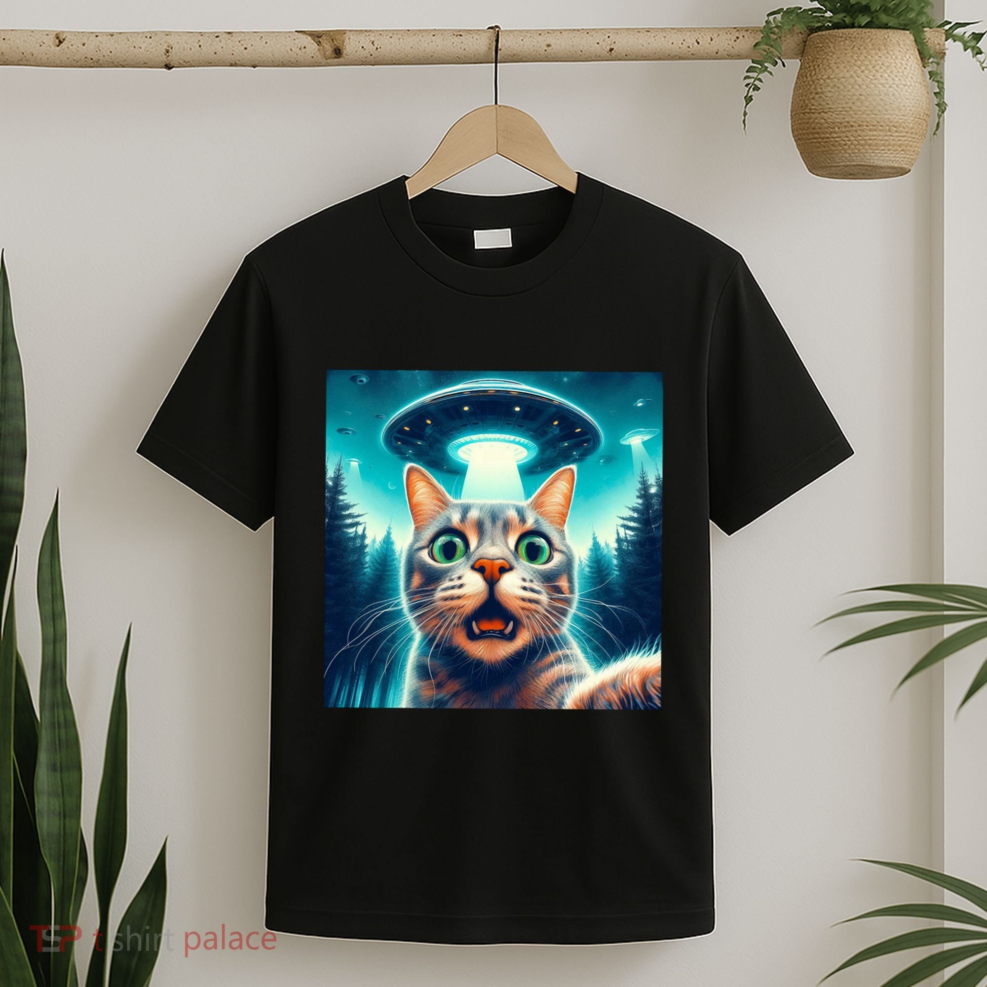 Cat Selfie With Ufo Cat Lover Meme T-Shirt