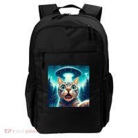Cat Selfie With Ufo Cat Lover Meme Backpack thumb 0
