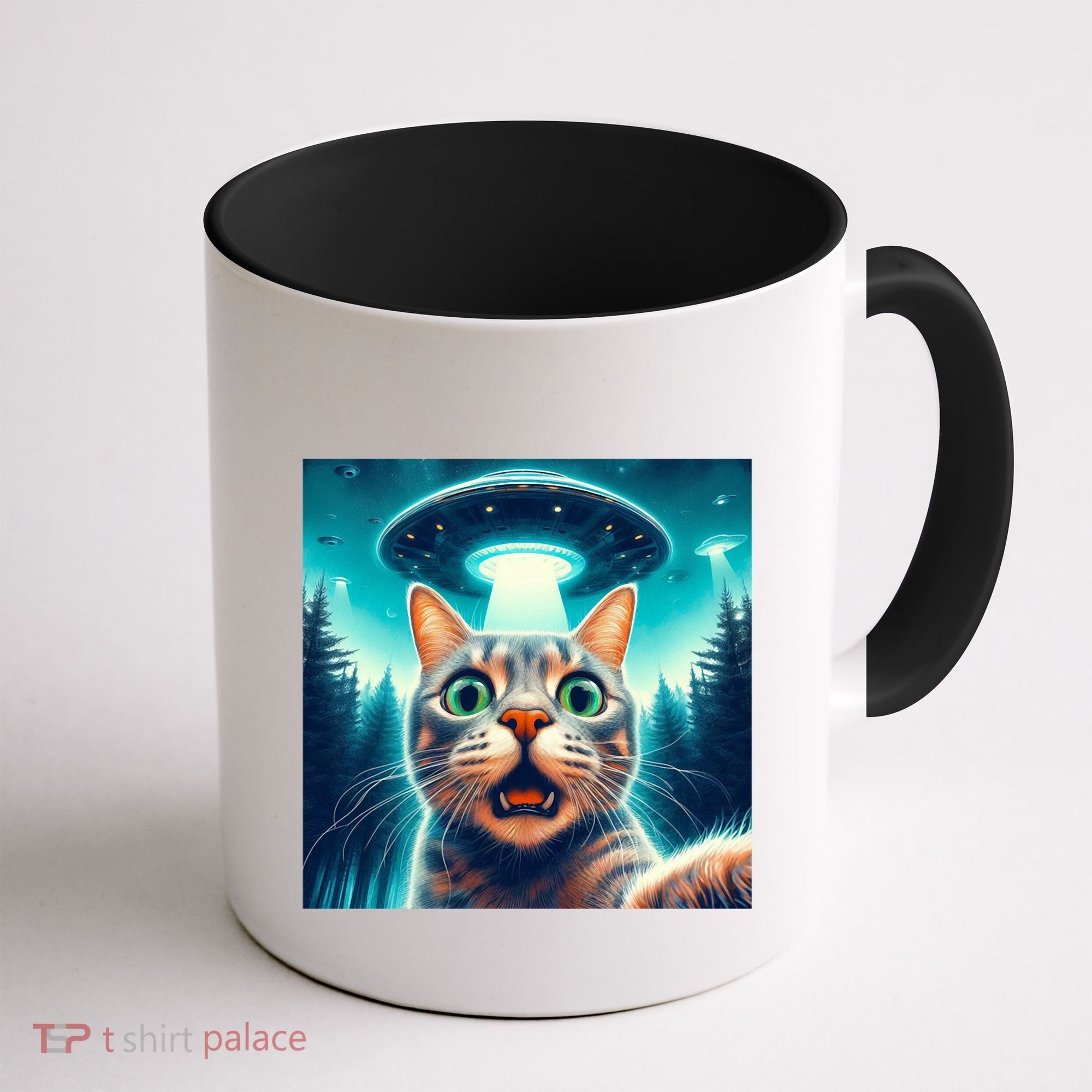 Cat Selfie With Ufo Cat Lover Meme Coffee Mug