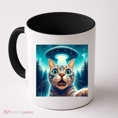 Cat Selfie With Ufo Cat Lover Meme Coffee Mug