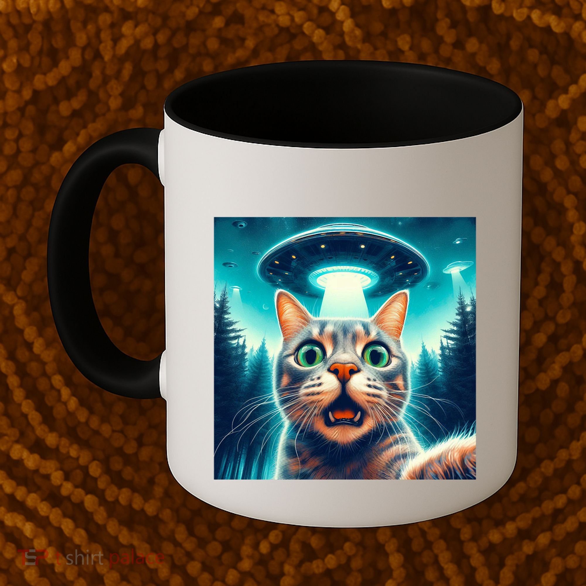 Cat Selfie With Ufo Cat Lover Meme Coffee Mug