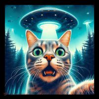 Cat Selfie With Ufo Cat Lover Meme Coffee Mug thumb 5