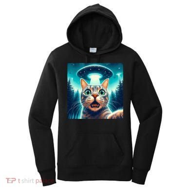 Cat Selfie With Ufo Cat Lover Meme Women's Hoodie