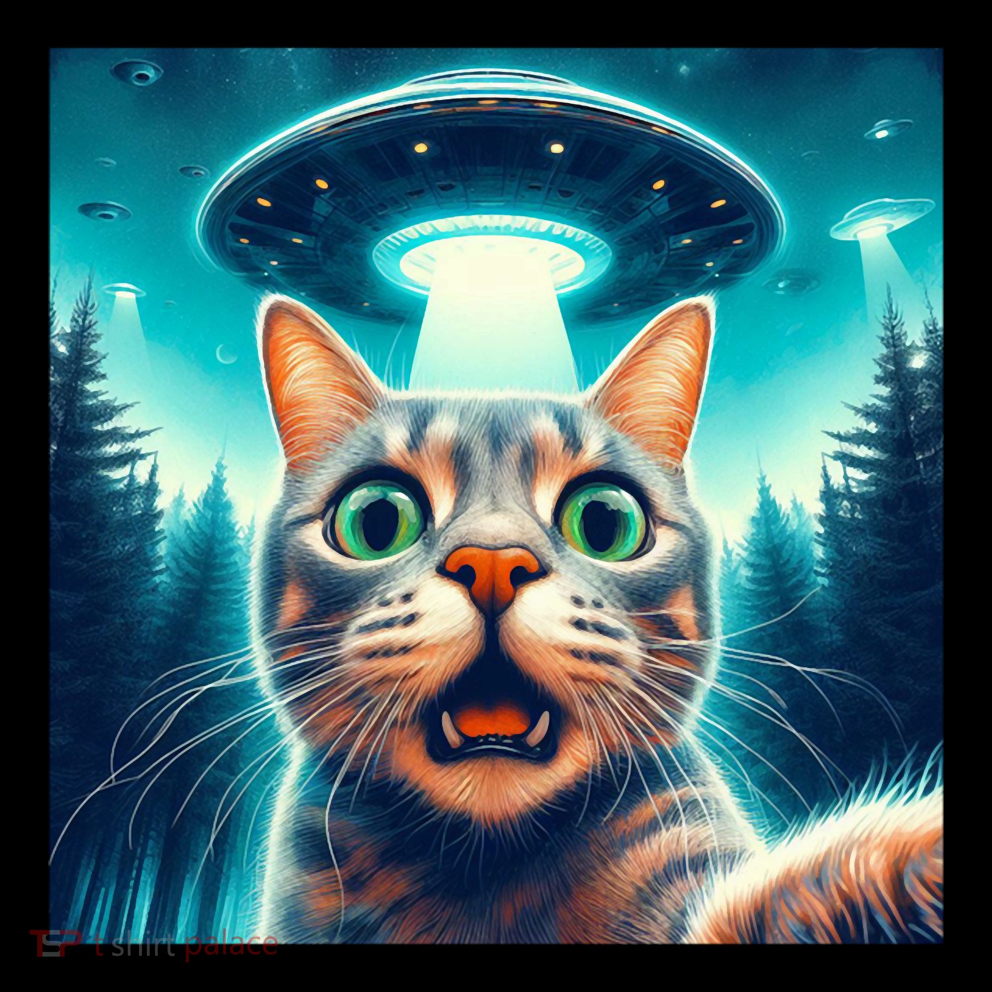 Cat Selfie With Ufo Cat Lover Meme Women's Hoodie