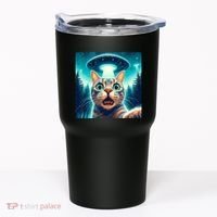 Cat Selfie With Ufo Cat Lover Meme Tumbler thumb 0
