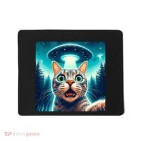 Cat Selfie With Ufo Cat Lover Meme Mousepad thumb 0