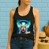 Cat Selfie With Ufo Cat Lover Meme Women's Tank Top thumb 2