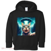Cat Selfie With Ufo Cat Lover Meme Toddler Hoodie thumb 0