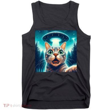 Cat Selfie With Ufo Cat Lover Meme Tank Top