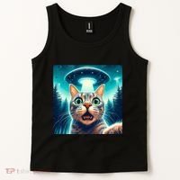 Cat Selfie With Ufo Cat Lover Meme Tank Top thumb 2