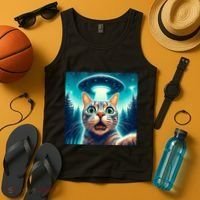 Cat Selfie With Ufo Cat Lover Meme Tank Top thumb 4