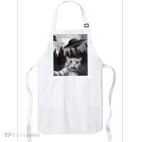 Cat Selfie With Alien UFO Funny Cat Lovers Spaceship Gift Apron thumb 0