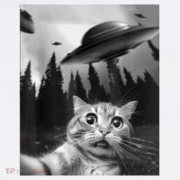 Cat Selfie With Alien UFO Funny Cat Lovers Spaceship Gift Baby Bodysuit thumb 2