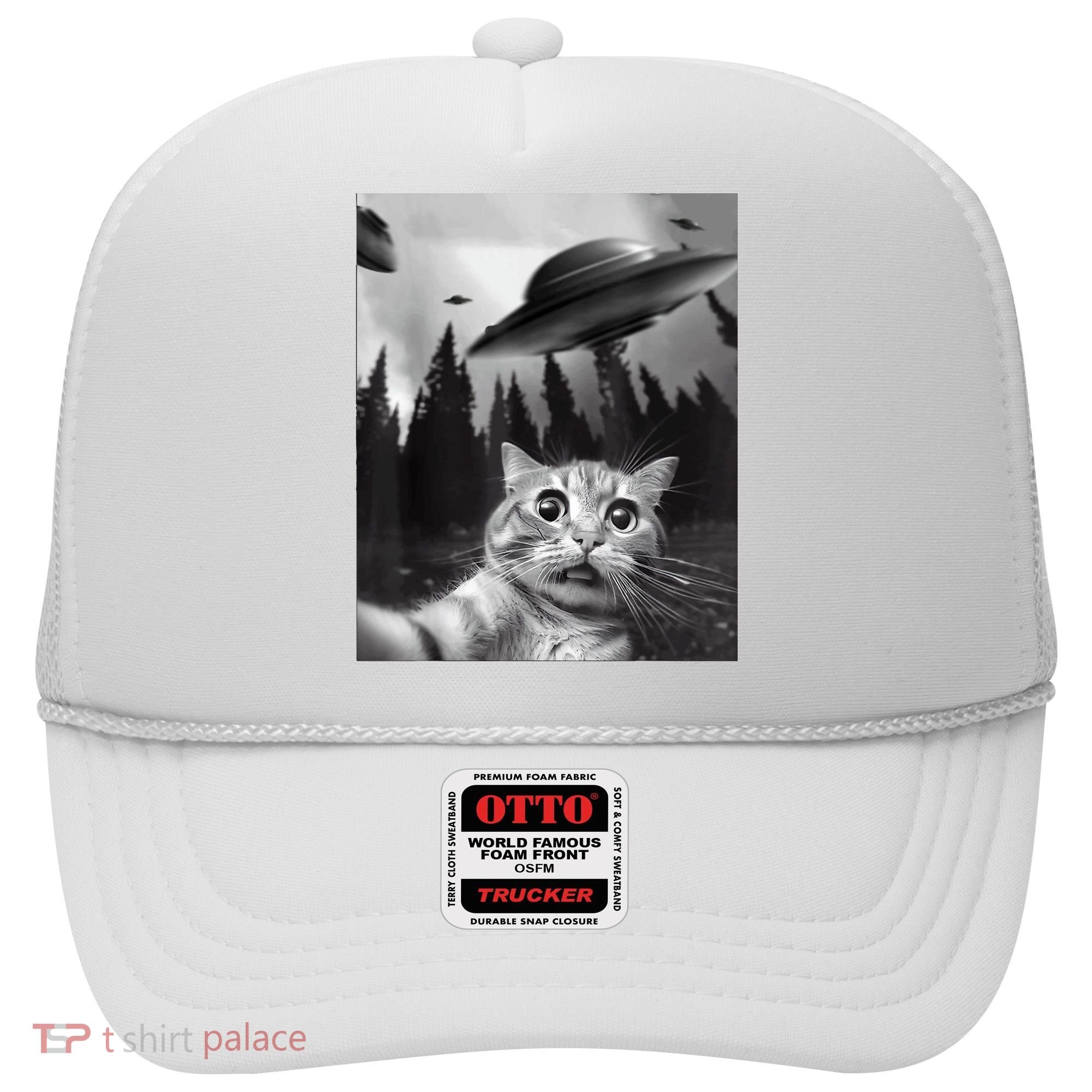 Cat Selfie With Alien UFO Funny Cat Lovers Spaceship Gift Hat