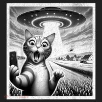 Cat Selfie With Alien Ufo Funny Cat For Women Tumbler thumb 3