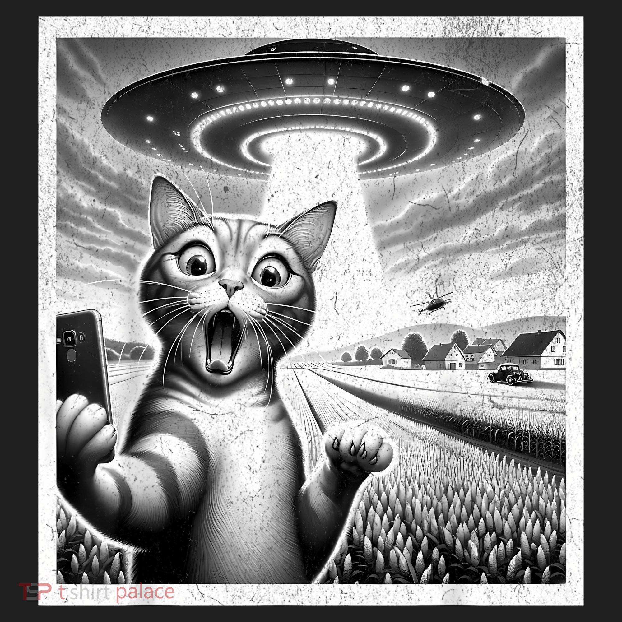Cat Selfie With Alien Ufo Funny Cat For Women Tumbler