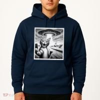 Cat Selfie With Alien Ufo Funny Cat For Women Hoodie thumb 2