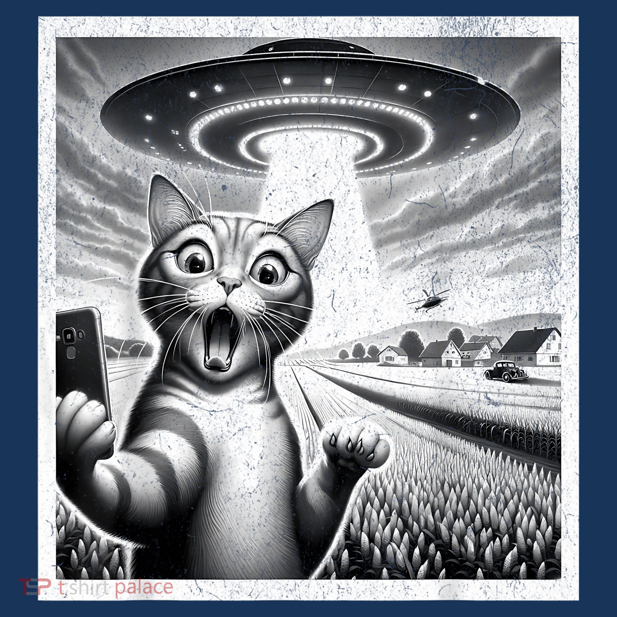 Cat Selfie With Alien Ufo Funny Cat For Women Women's Hoodie