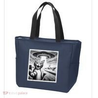 Cat Selfie With Alien Ufo Funny Cat For Women Tote Bag thumb 3