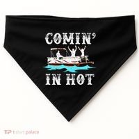 Comin In Hot Funny Pontoon Boat River Lake Boating Gift Idea USA-Made Doggie Bandana thumb 0