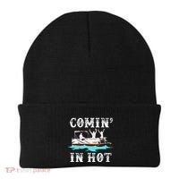 Comin In Hot Funny Pontoon Boat River Lake Boating Gift Idea Beanie thumb 0