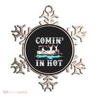 Comin In Hot Funny Pontoon Boat River Lake Boating Gift Idea Ornament thumb 0