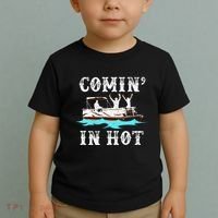 Comin In Hot Funny Pontoon Boat River Lake Boating Gift Idea Toddler T-Shirt thumb 2