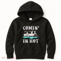 Comin In Hot Funny Pontoon Boat River Lake Boating Gift Idea Kids Hoodie thumb 0