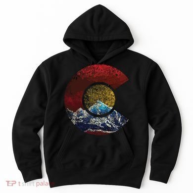 Colorado Shirts With Flag Themed Mountain Hoodie