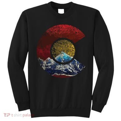 Colorado Shirts With Flag Themed Mountain Sweatshirt