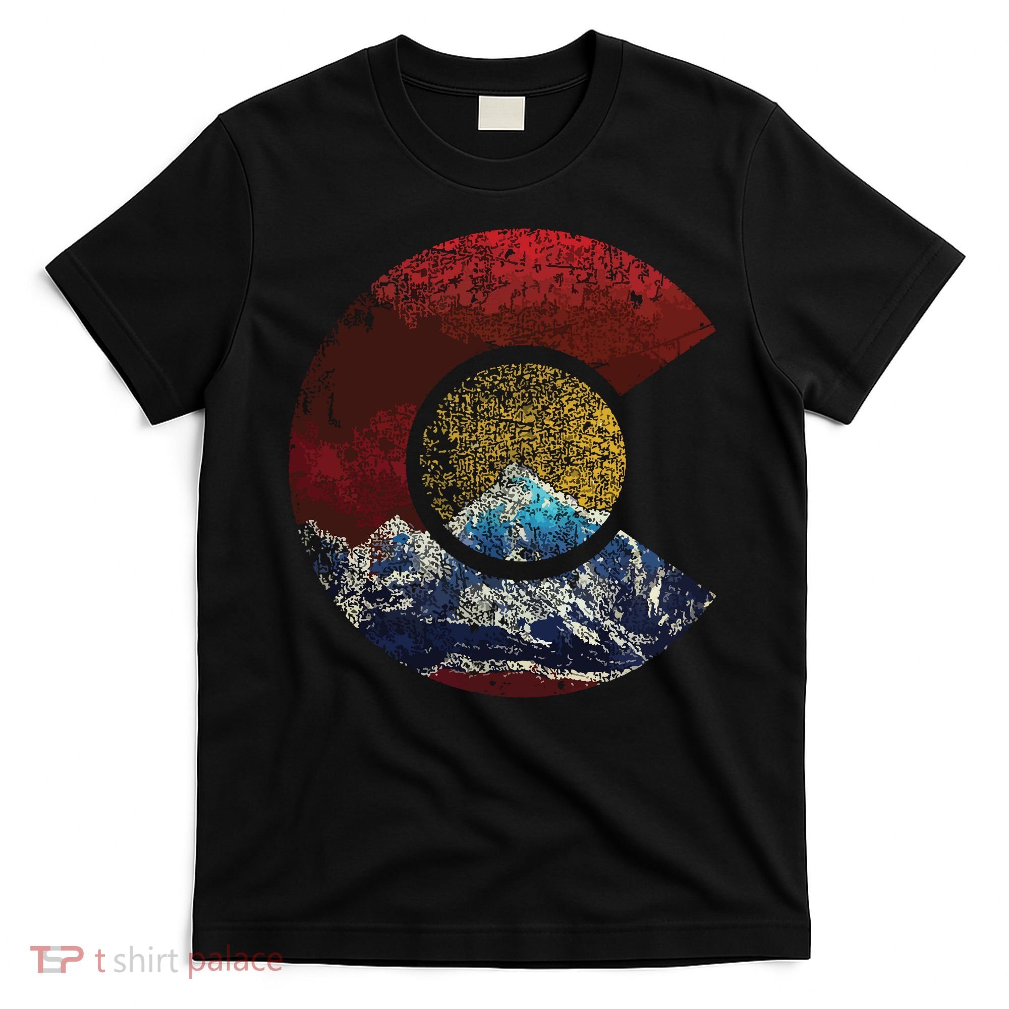 Colorado Shirts With Flag Themed Mountain T-Shirt