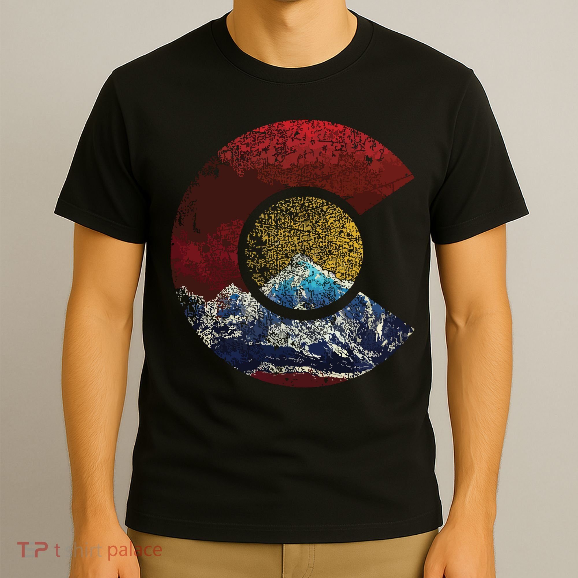 Colorado Shirts With Flag Themed Mountain T-Shirt