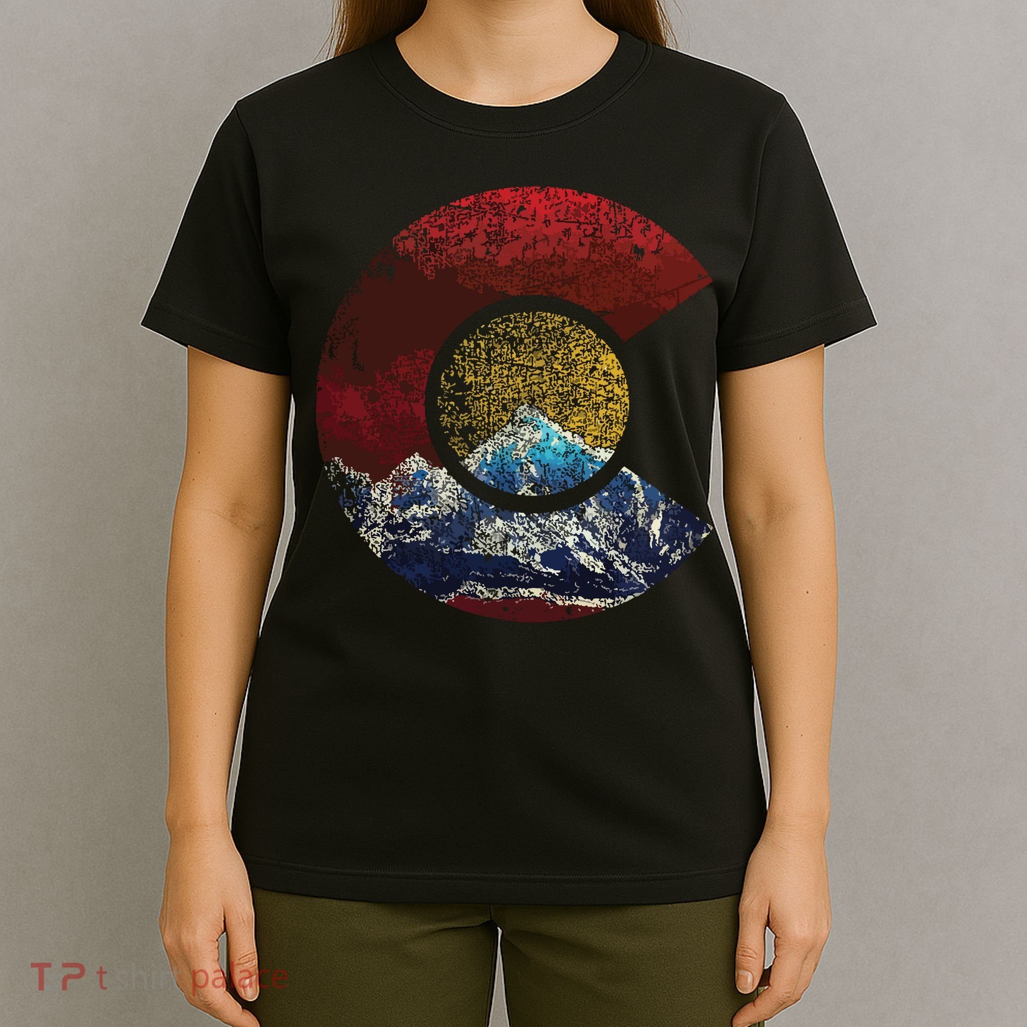 Colorado Shirts With Flag Themed Mountain T-Shirt